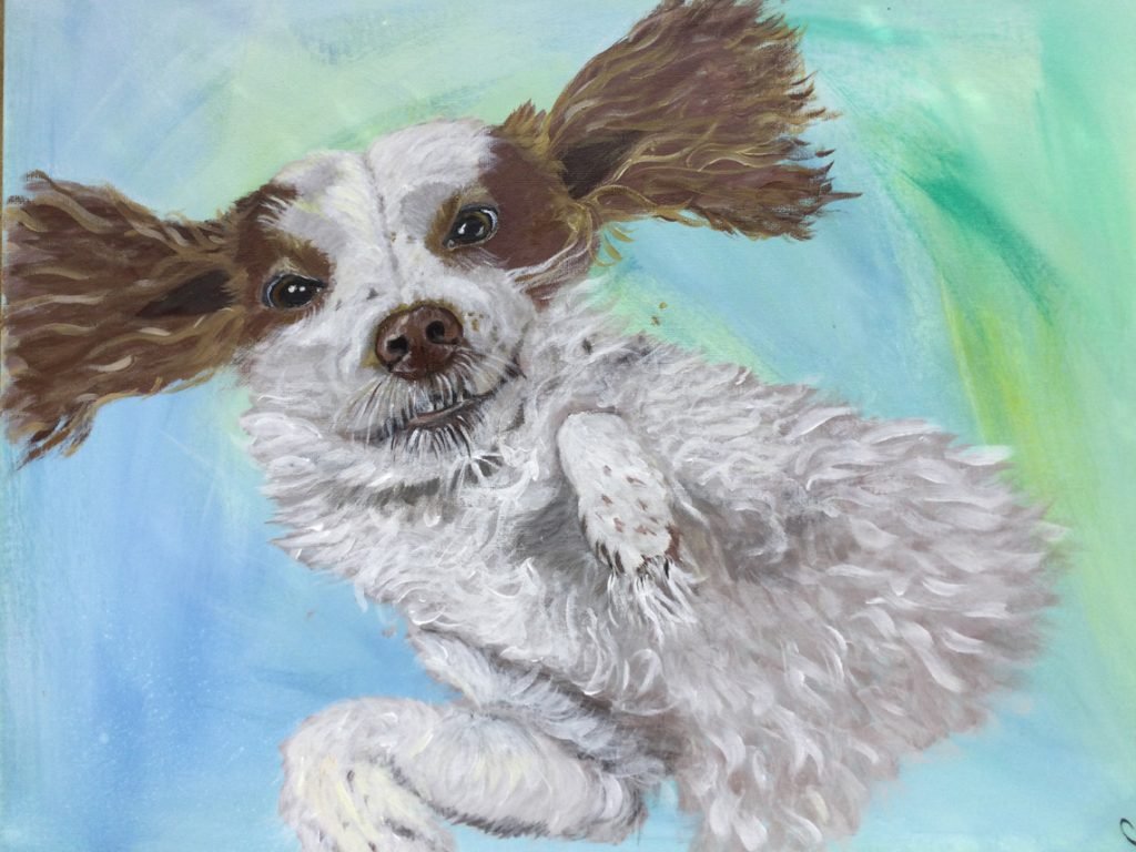 Acrylic Painting of Tilly My Sisters Spaniel